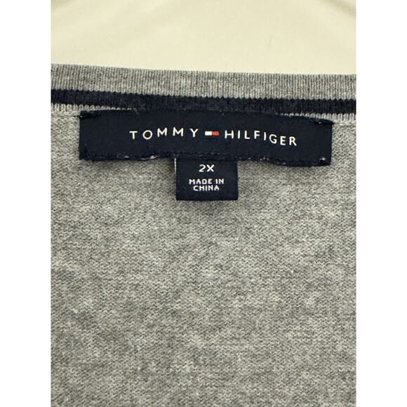 Tommy Hilfiger Ivy Cotton Patterned-Stripe Sweater Sz 2x Gray Preppy Academia - Picture 4 of 7